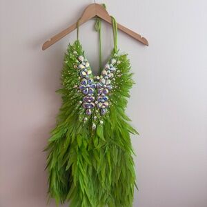 Green Feather Dress